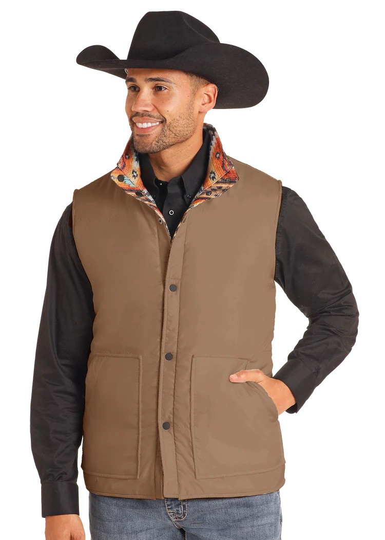 Rock & Roll Mens Reversible Aztec Jacquard Vest - Image 2