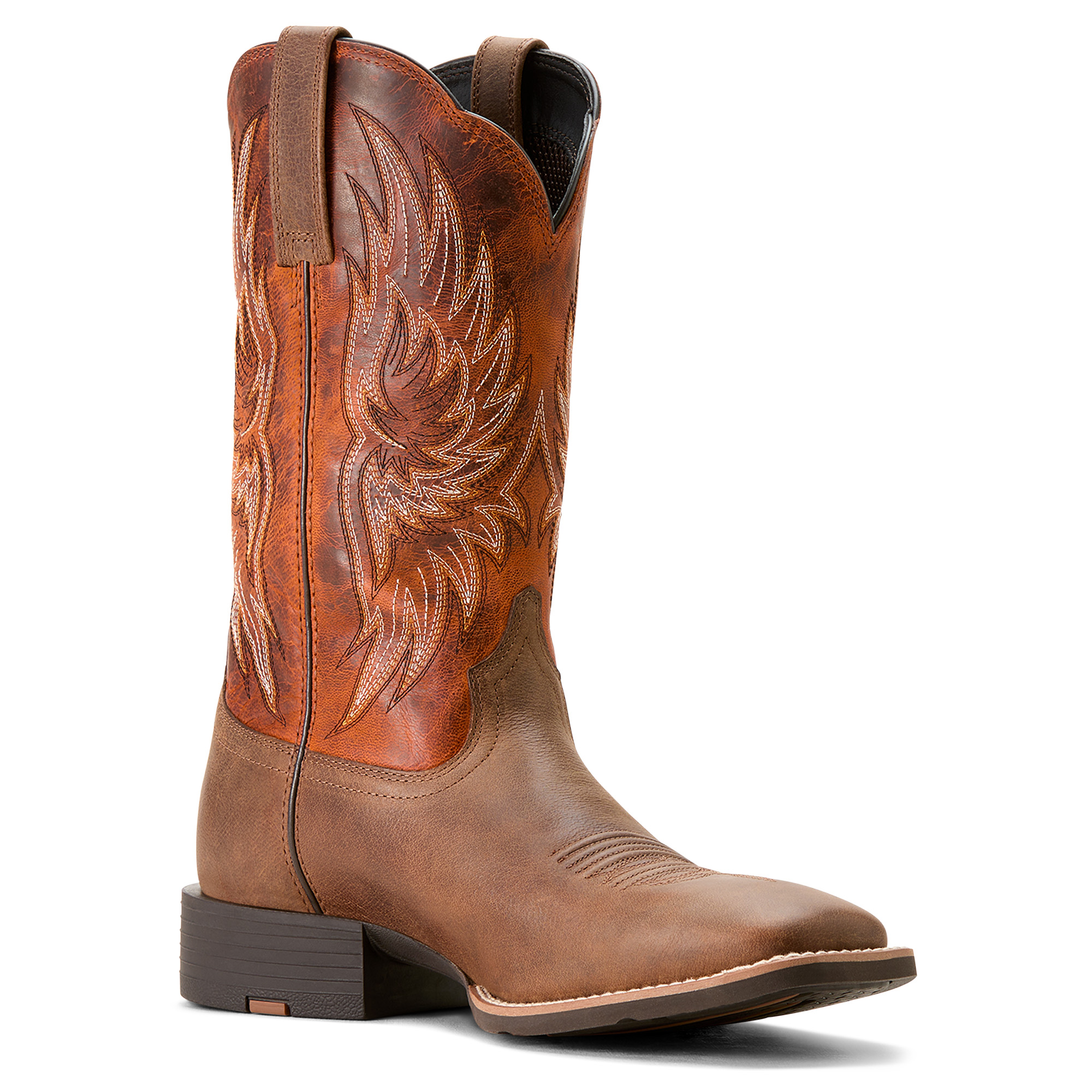 Ariat Men's Sport Rider Cowboy Boot - Vintage Oak/Rustic Orange - Image 2