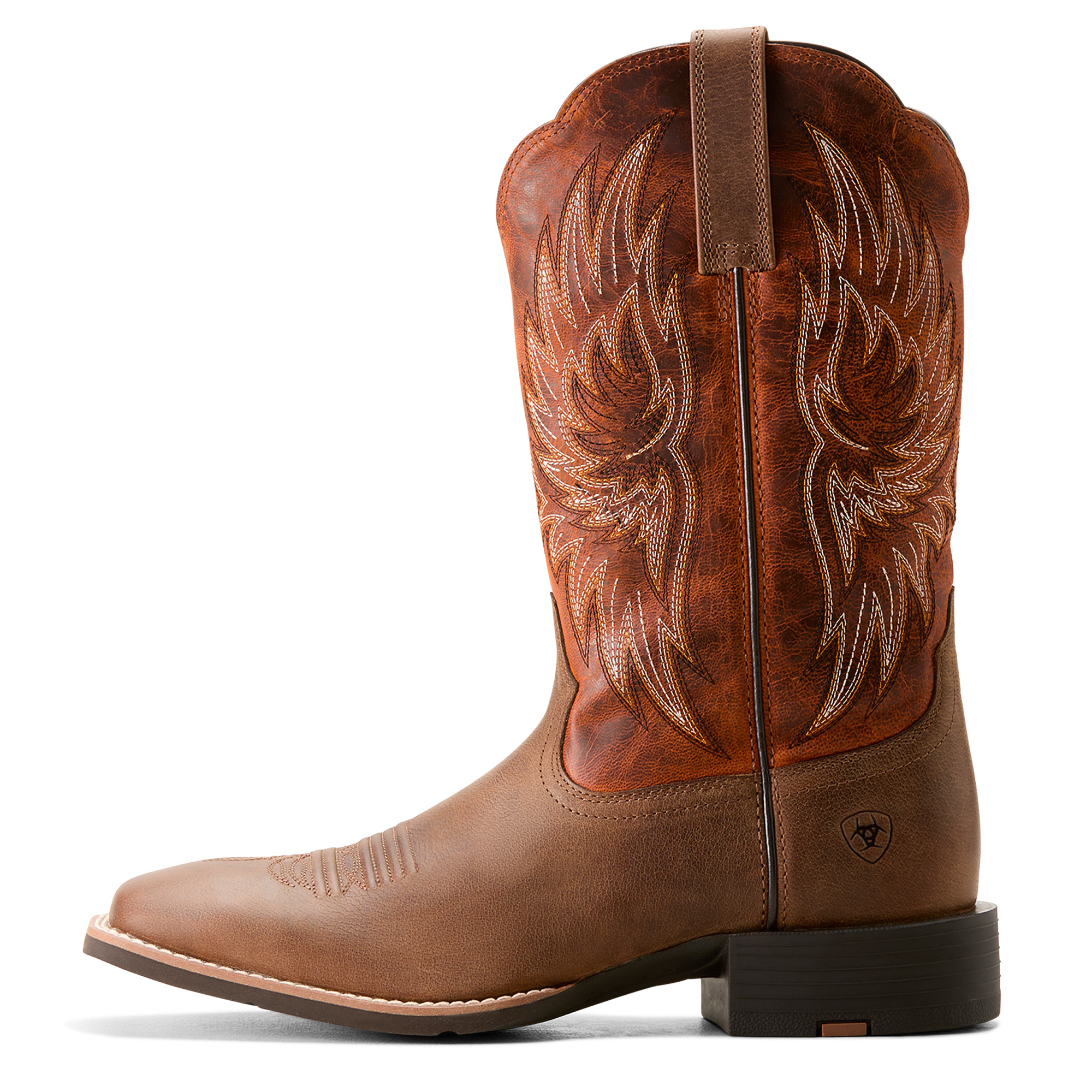 Ariat Men's Sport Rider Cowboy Boot - Vintage Oak/Rustic Orange - Image 3