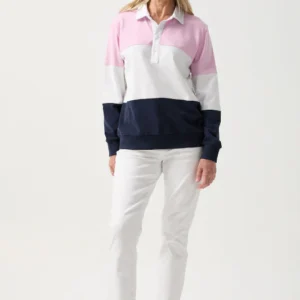 Goondiwindi Cotton Womens Panel Rugby - Pink/White/Parisian Night