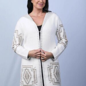 Ladies Venario Jaime Short Sweater - White/Brown