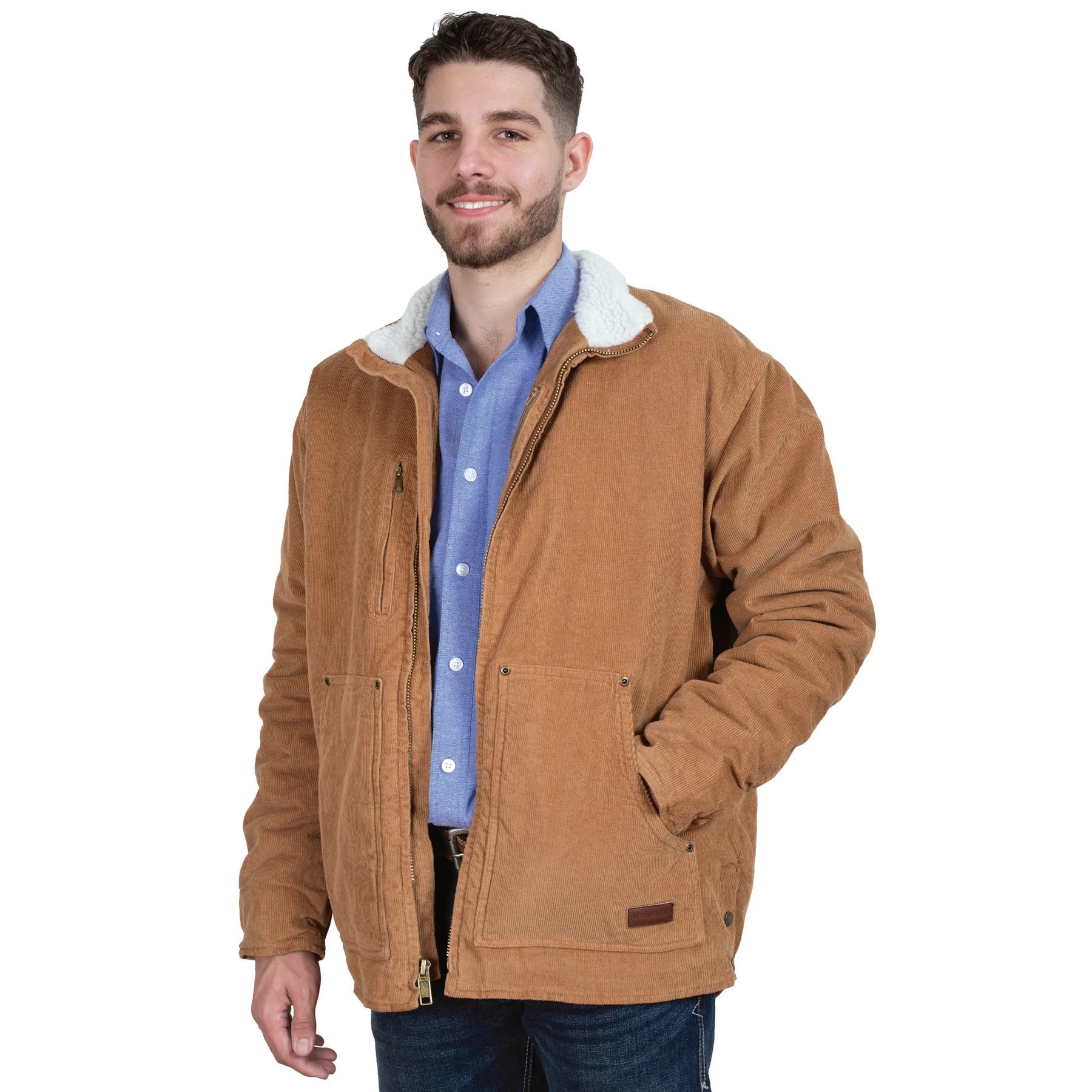 Just Country Diamantina Sherpa Corduroy Jacket - Caramel