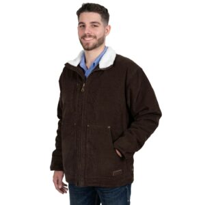 Just Country Diamantina Sherpa Corduroy Jacket - Chocolate