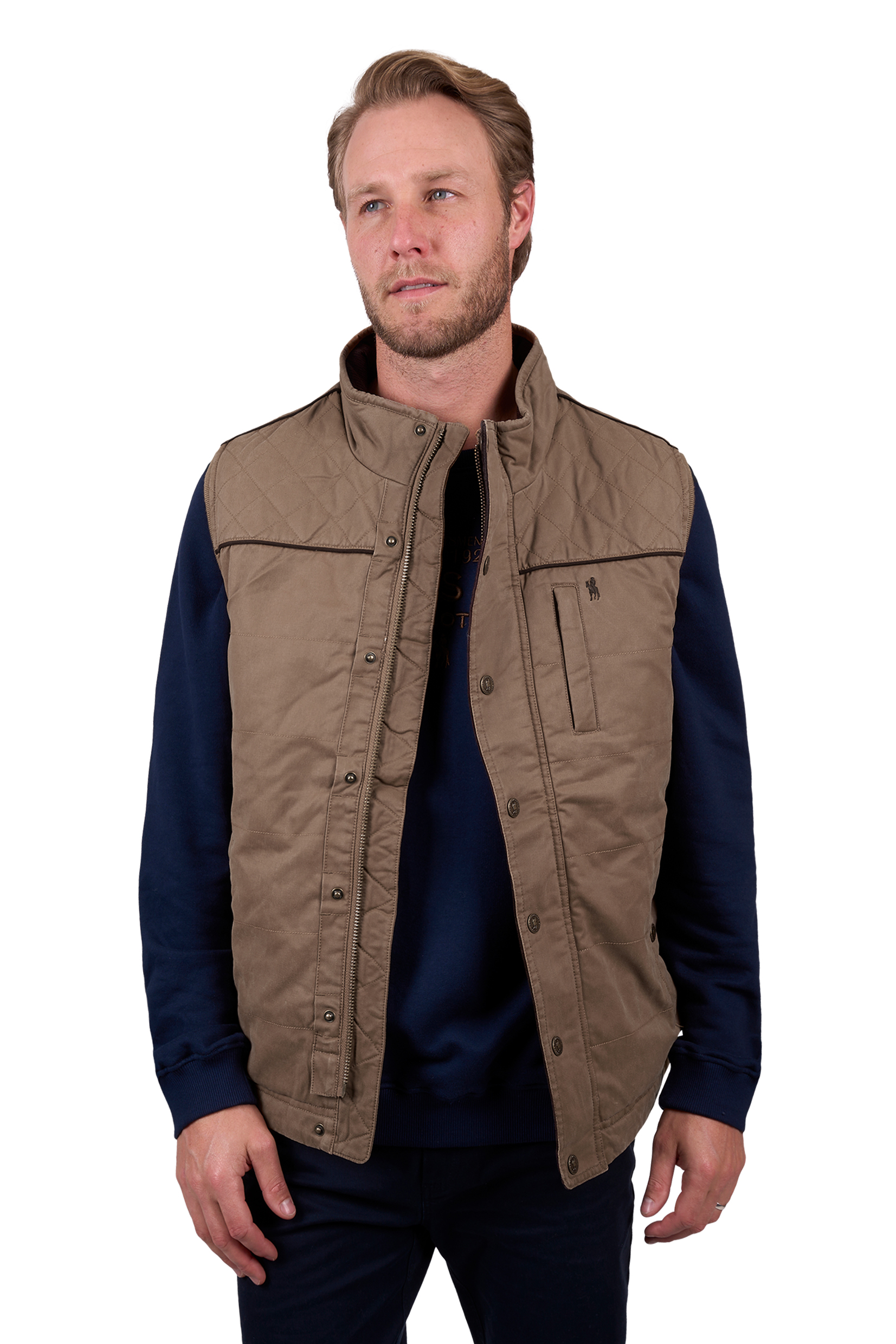 Thomas Cook Men's Stan Faux Oilskin Vest - Camel