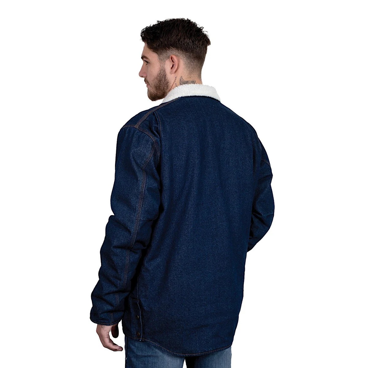 Just Country Men's Diamantina Sherpa Denim Jacket - Dark Indigo - Image 2