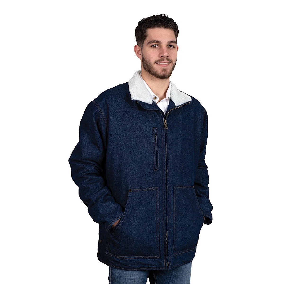 Just Country Men's Diamantina Sherpa Denim Jacket - Dark Indigo