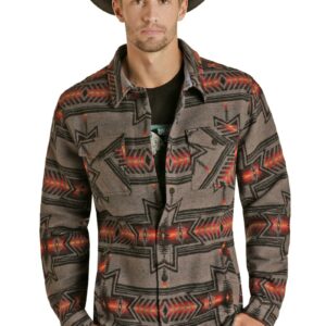 Rock & Roll Men's Jacket - Charcoal Aztec