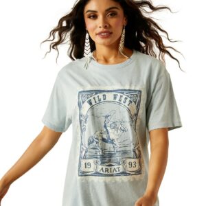 Ariat Women's Wild West Stamp T-Shirt - Bleached Blue