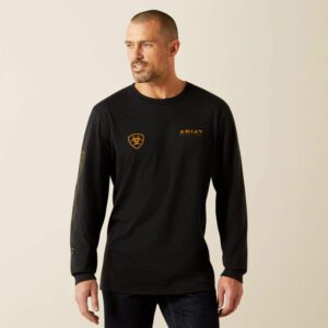 Ariat Mens Clean Stipe Long Sleeve Tee - Black