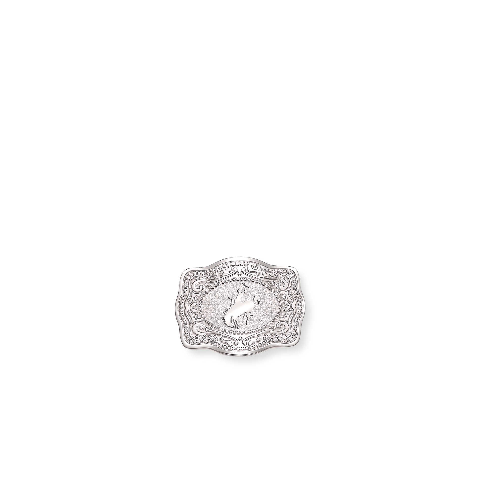 SPURWEST Mini Belt Buckle Hatpin (Bronc) Silver