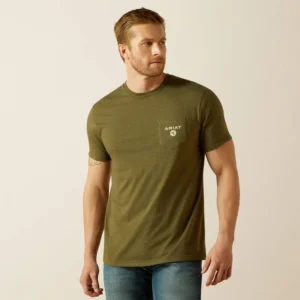 Ariat Mens Roped Diamond Tee - Military Heather
