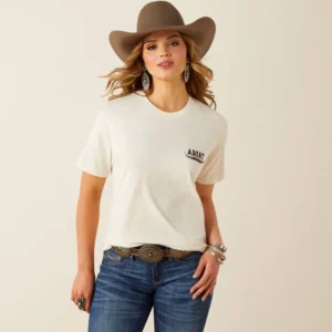 Ariat Womens Bull Horns Tee - Natural