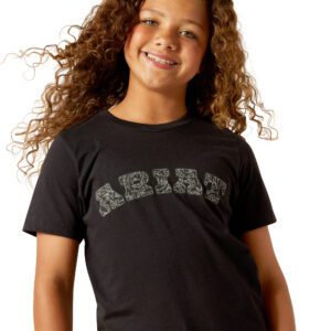Ariat Girls Boot Stitch Logo Tee - Black