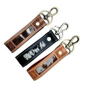 Tooling Leather and Cowhide Sleek Keyring
