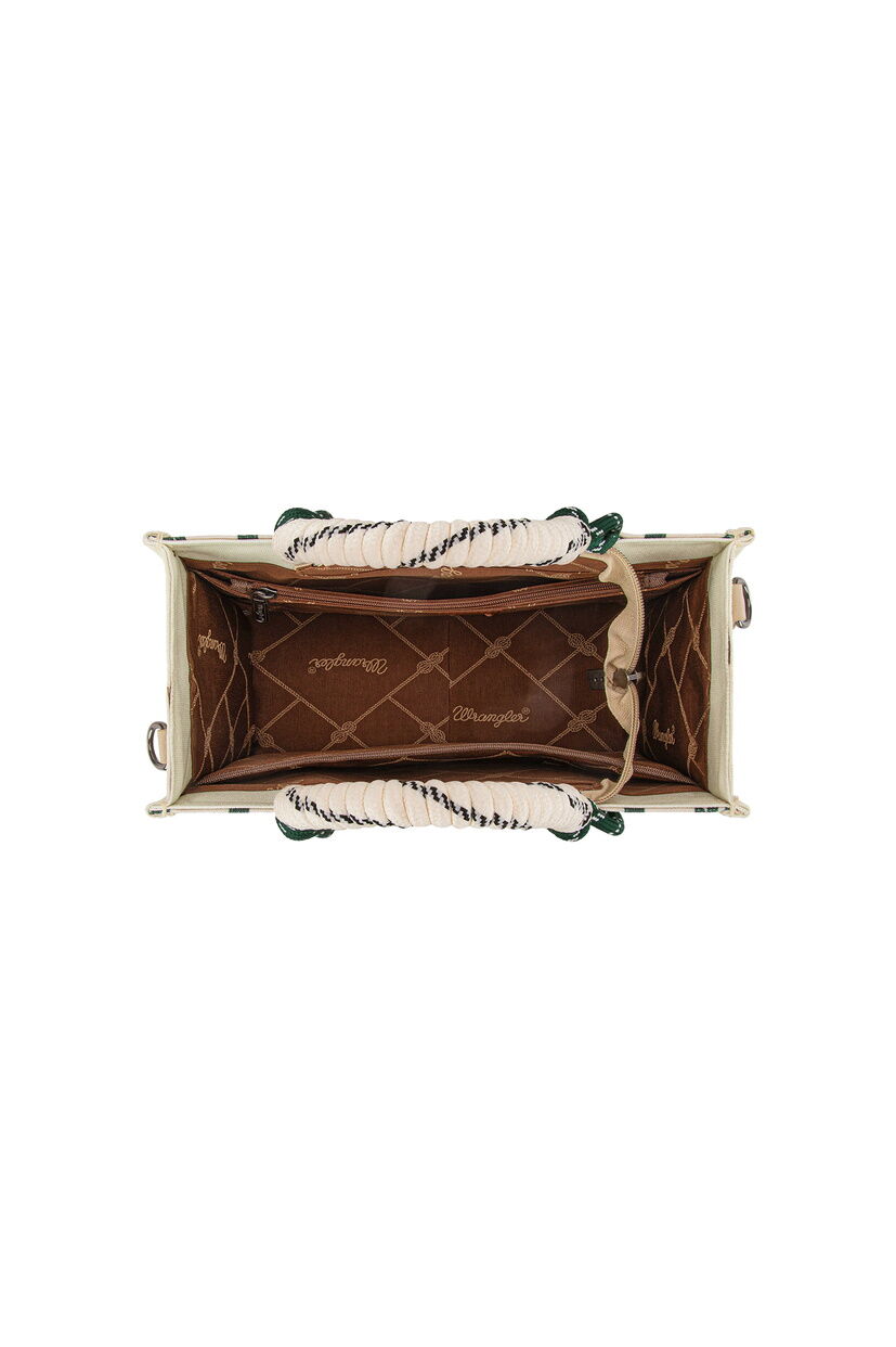 Wrangler Southwestern Rope Handle Bag - Beige - Image 3