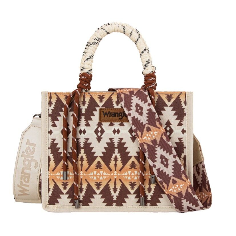 Wrangler Southwestern Rope Handle Bag - Mocha