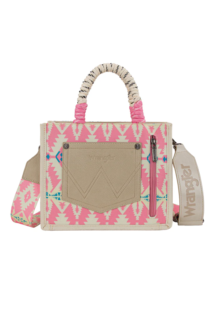 Wrangler Southwestern Rope Handle Bag - Pink - Image 2