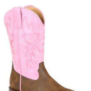 Roper Little Kids Gretchen Boots - Tan/Pink