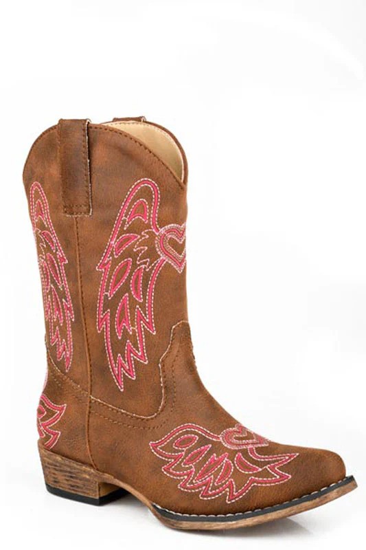 Roper Little Kids Riley Wings Boots - Tan