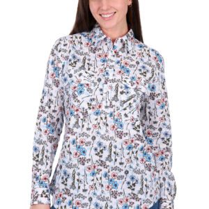 Hard Slog Womens Alice Long Sleeve Shirt - Blue