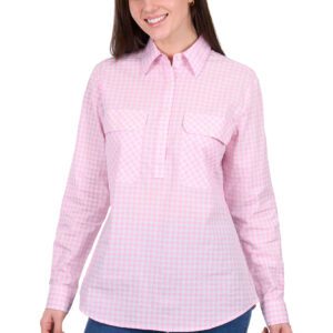 Hard Slog Womens Clara Long Sleeve Shirt - Pink