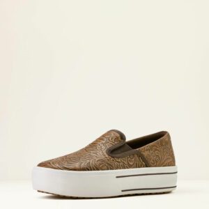 Ariat Women's Skylar Slip On - Brown Floral Emboss