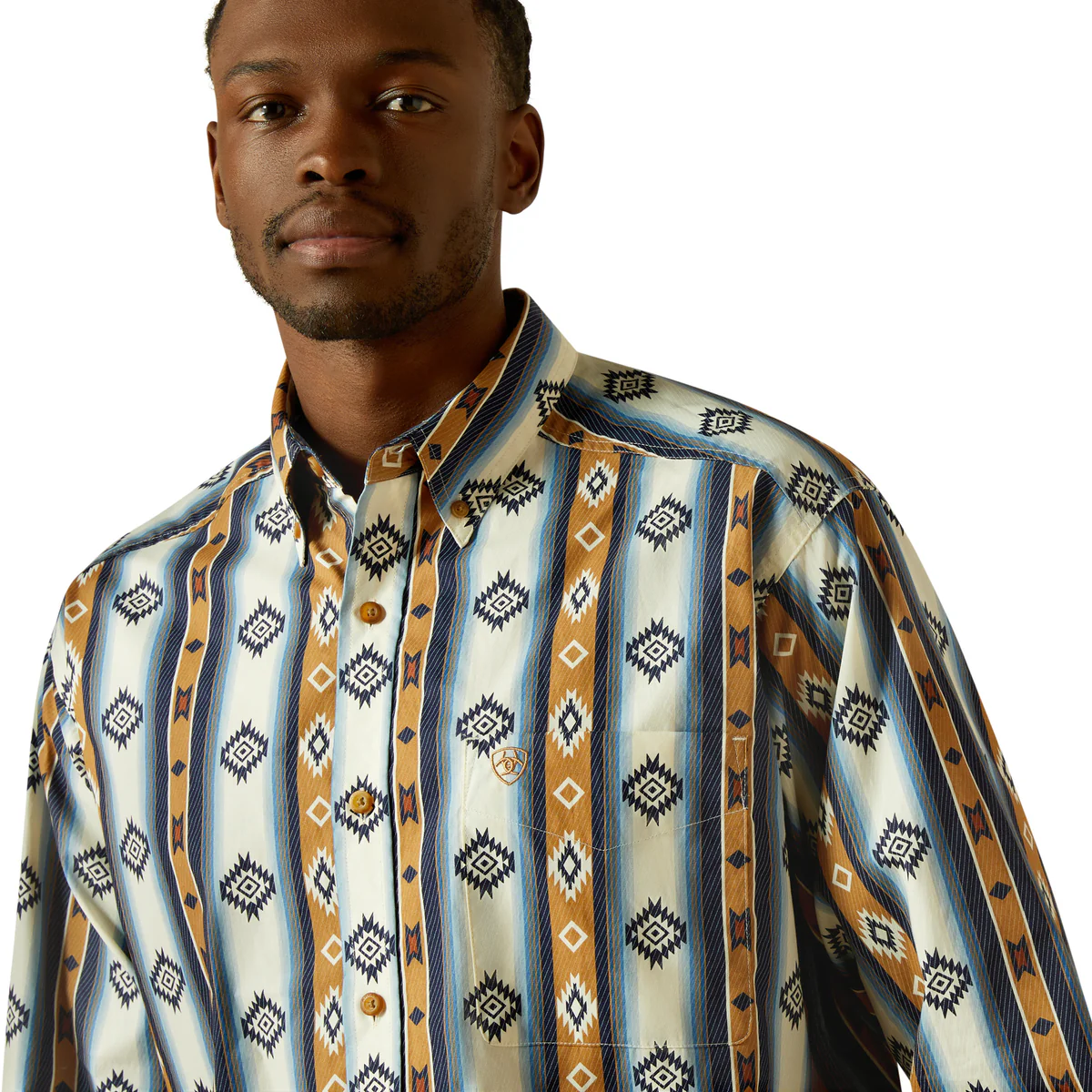 Ariat Men's Shilo Long Sleeve Shirt - Blue - Image 3