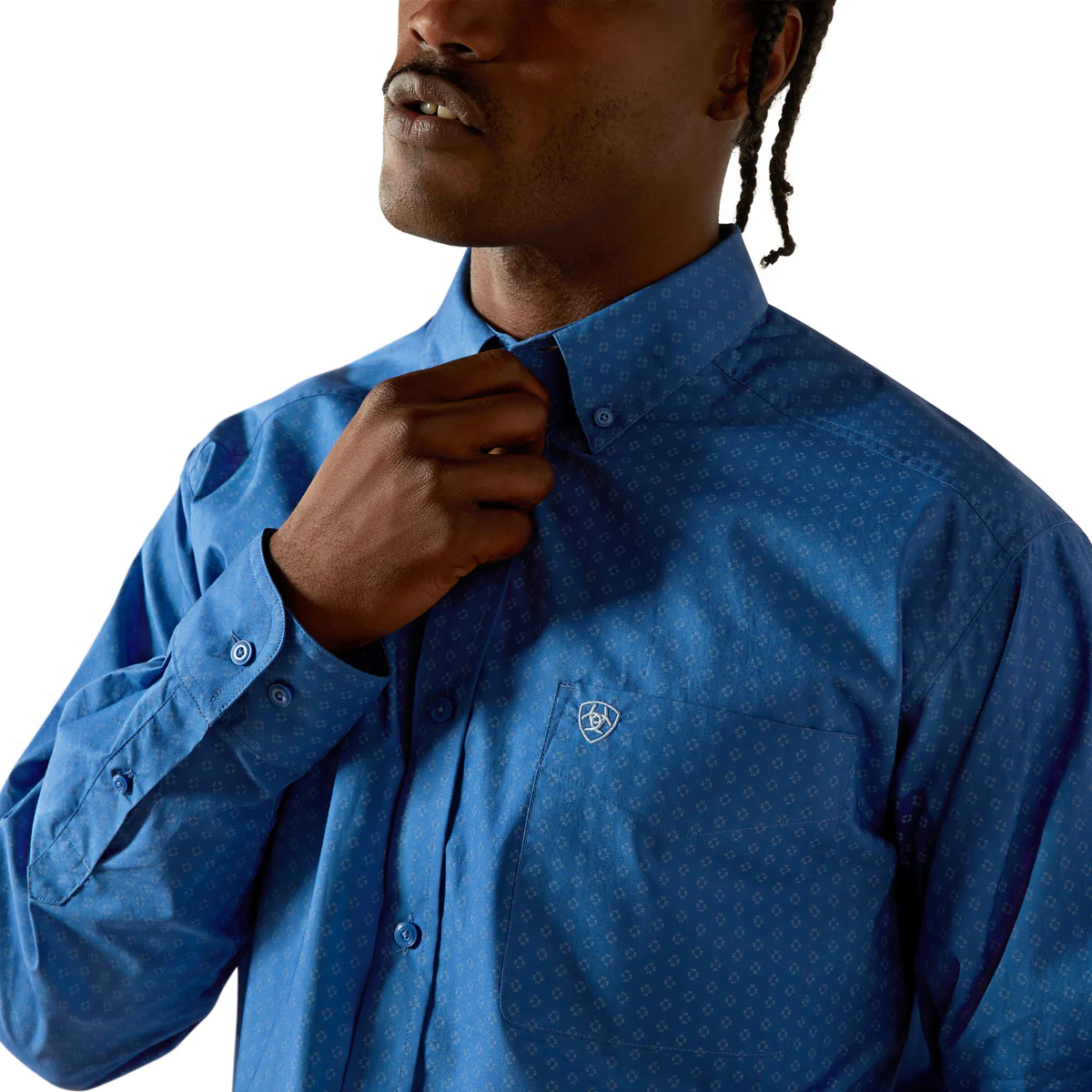 Ariat Men's Stratford Long Sleeve Shirt - Royal Blue - Image 4