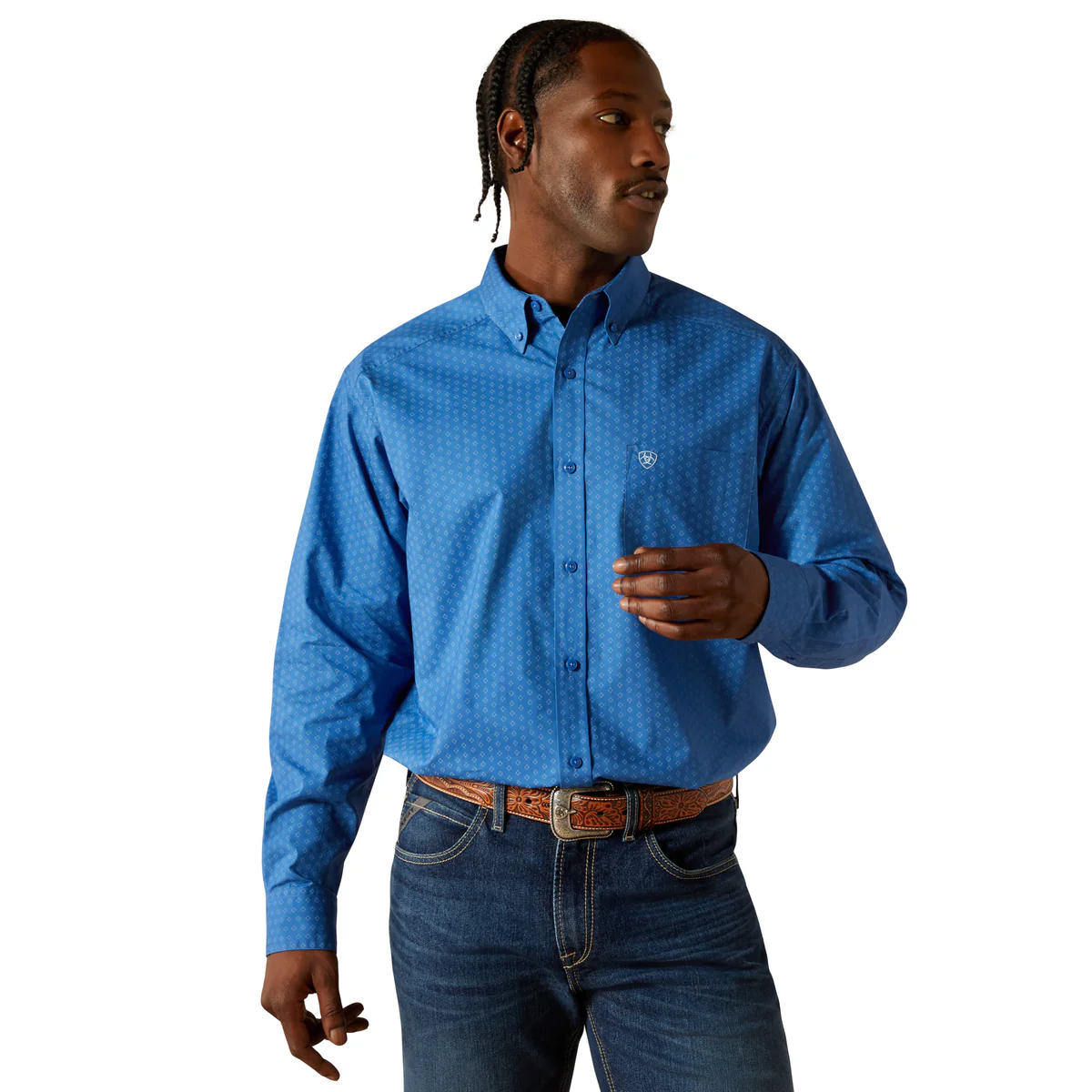 Ariat Men's Stratford Long Sleeve Shirt - Royal Blue