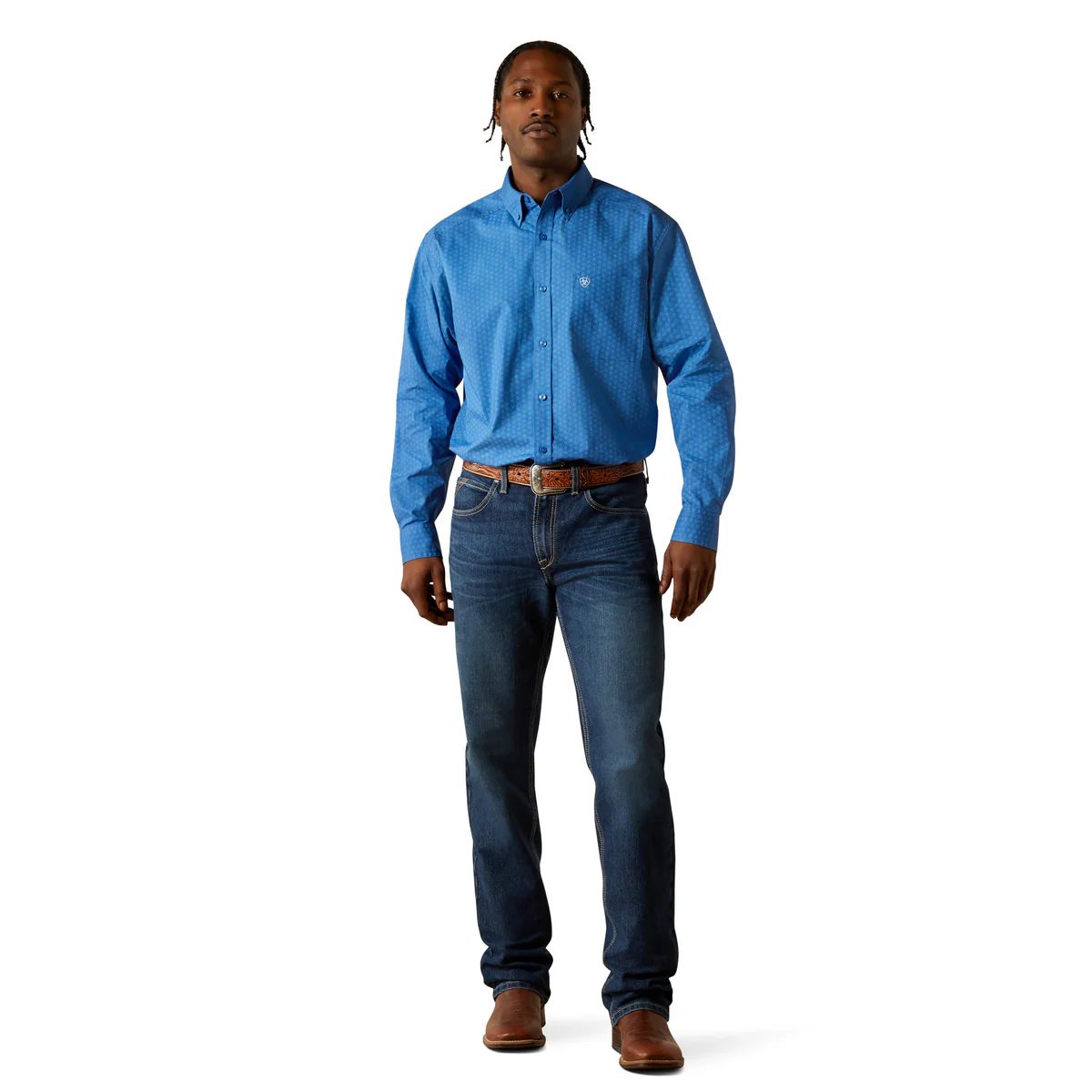 Ariat Men's Stratford Long Sleeve Shirt - Royal Blue - Image 3