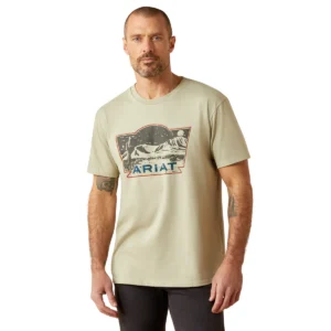 Ariat Mens Stamped Landscape Short Sleeve Tee - Elm