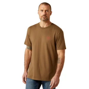Ariat Mens Stone Arrowhead Short Sleeve Tee - Teak