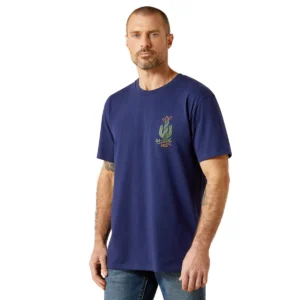 Ariat Mens Neon Cactus Short Sleeve Tee - Medieval Blue