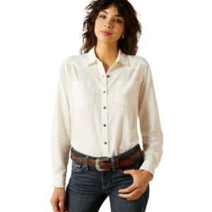 Ariat Women's Billie Jean Long Sleeve Shirt - CLoud Dancer Dobby