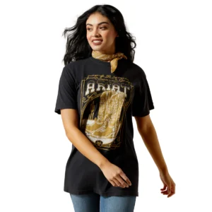 Ariat Wmns Boot Cloche Short Sleeve Tee - Vintage Black