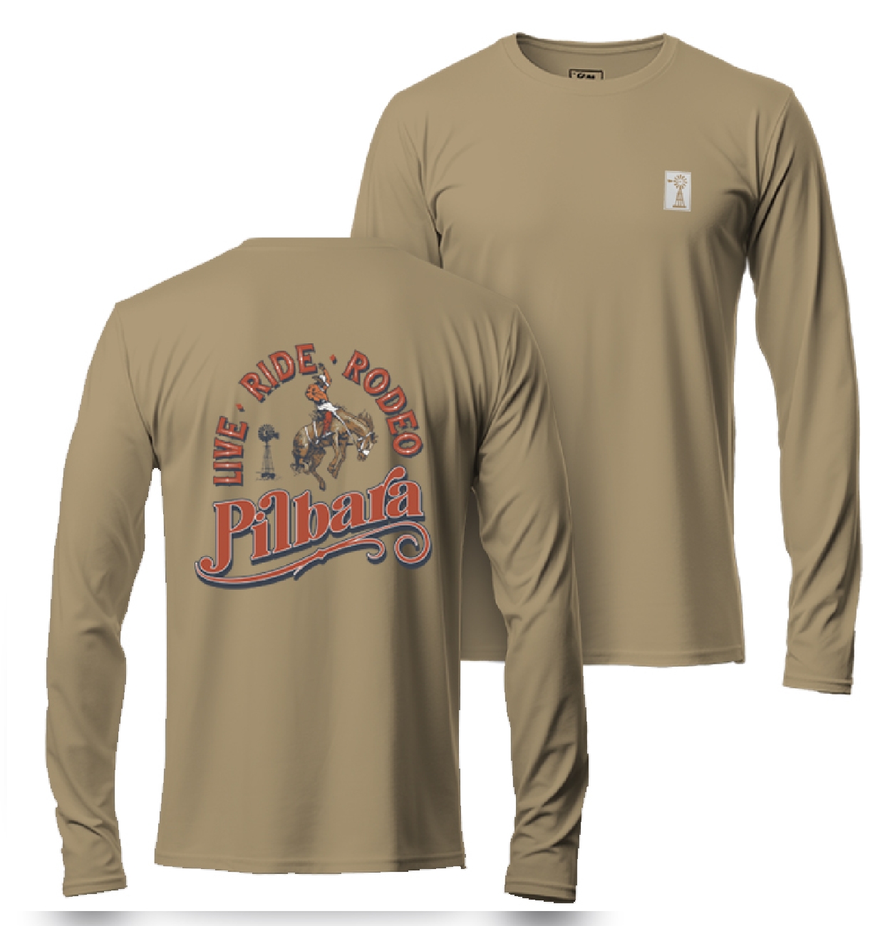 Pilbara Men's Rodeo Long Sleeve Tee - Golden Rough