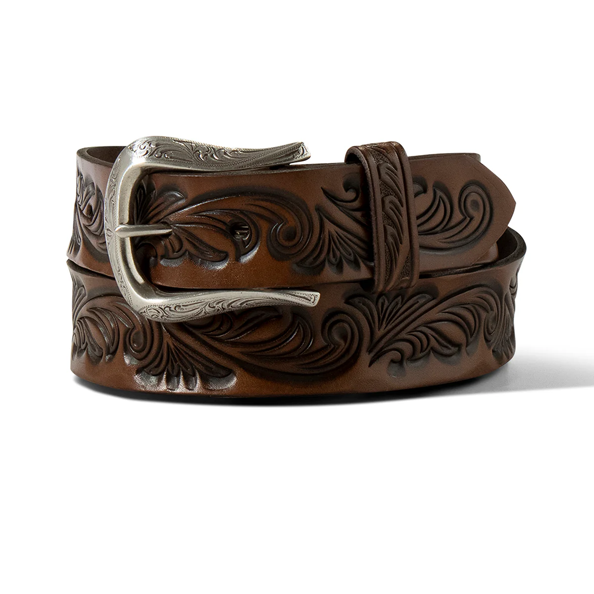 Ariat Women's Floral Embossed Belt - Brown