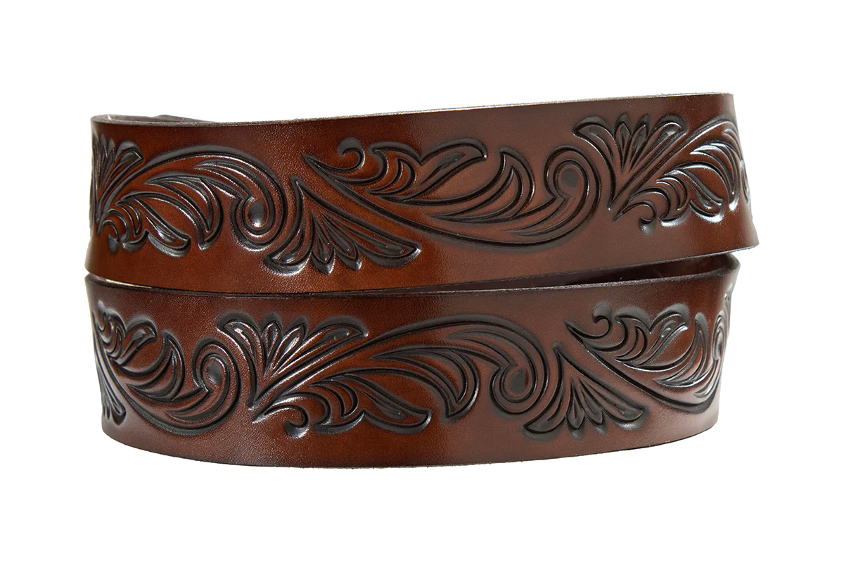 Ariat Women's Floral Embossed Belt - Brown - Image 2