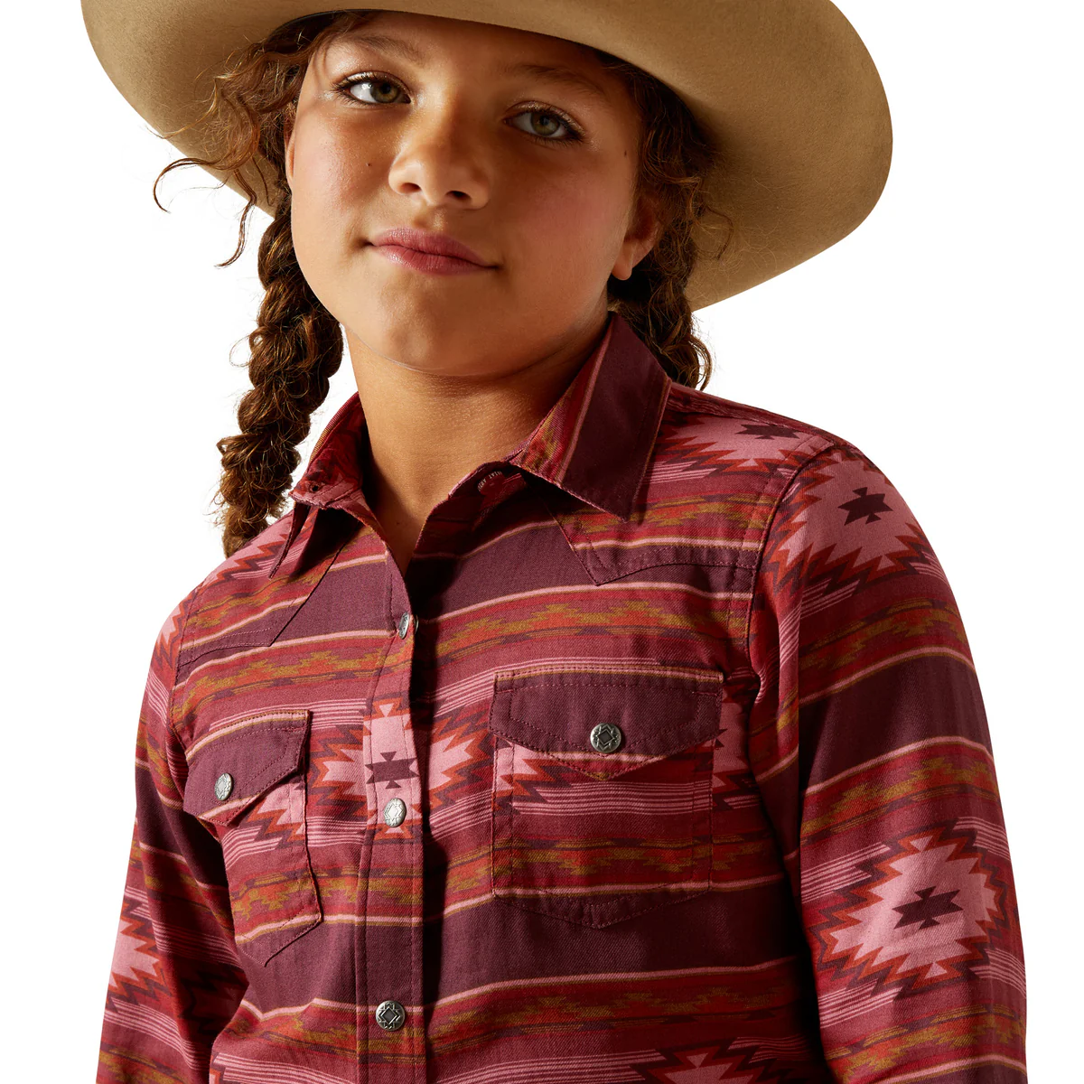 Ariat Girl's Jewel Shirt - Rosa Southwest - Image 3