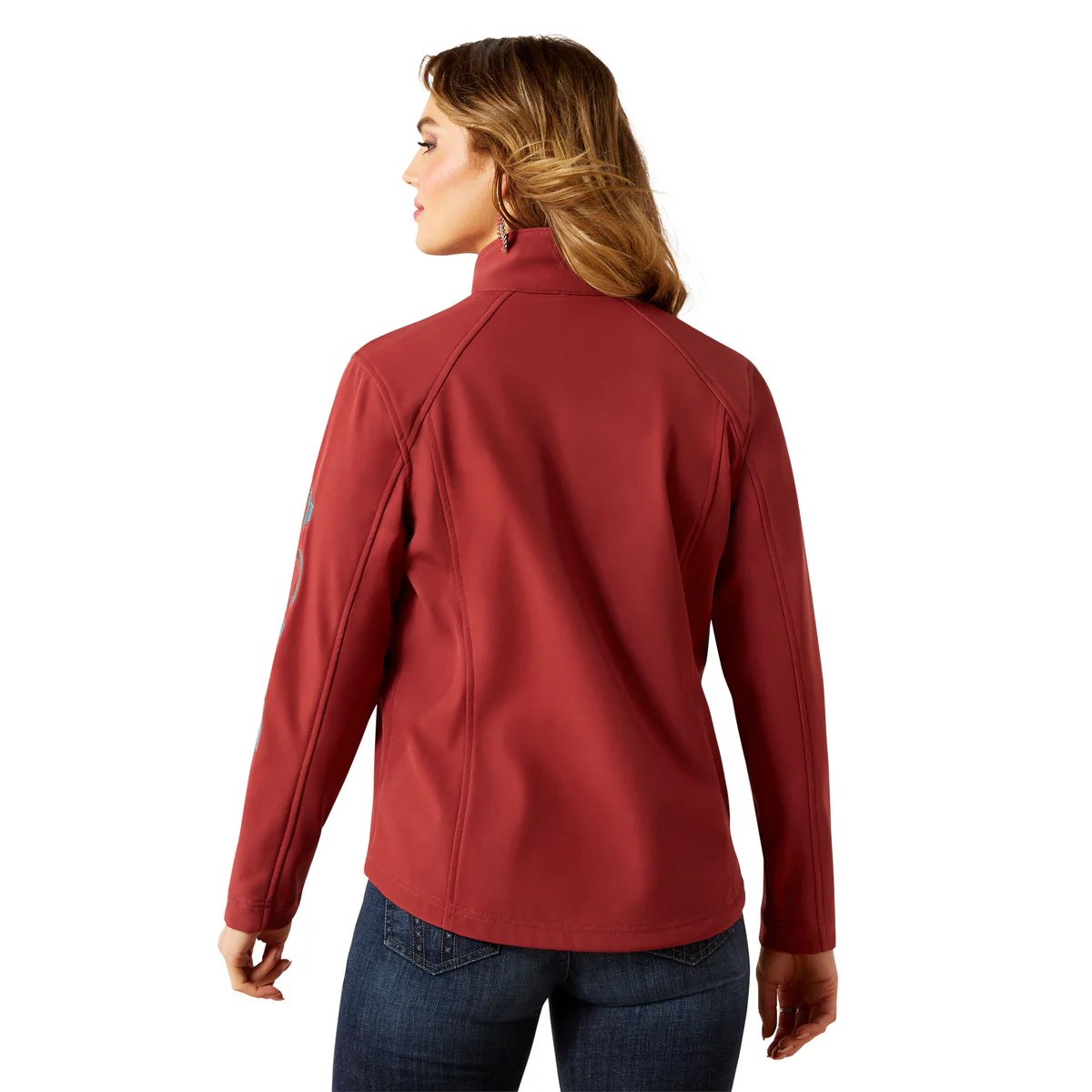 Ariat Women's Logo Softshell Jacket - Burnt Russet/Stripe - Image 2