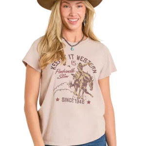 Rock & Roll Women's Keepin' It Western Tee - Natural