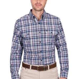 Men’s Thomas Cook Sean Check 2-Pocket Long Sleeve Shirt - Blue/Red