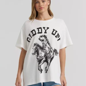 Wrangler X Lainey Wilson Giddy Up Tee - White
