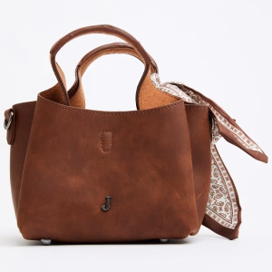 Justin Ladies Signature Tiny Tote With Paisley Scarf - Brown