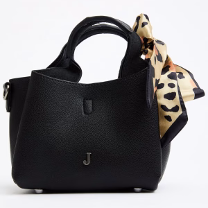 Justin Ladies Signature Tiny Tote With Leopard Print Scarf - Black