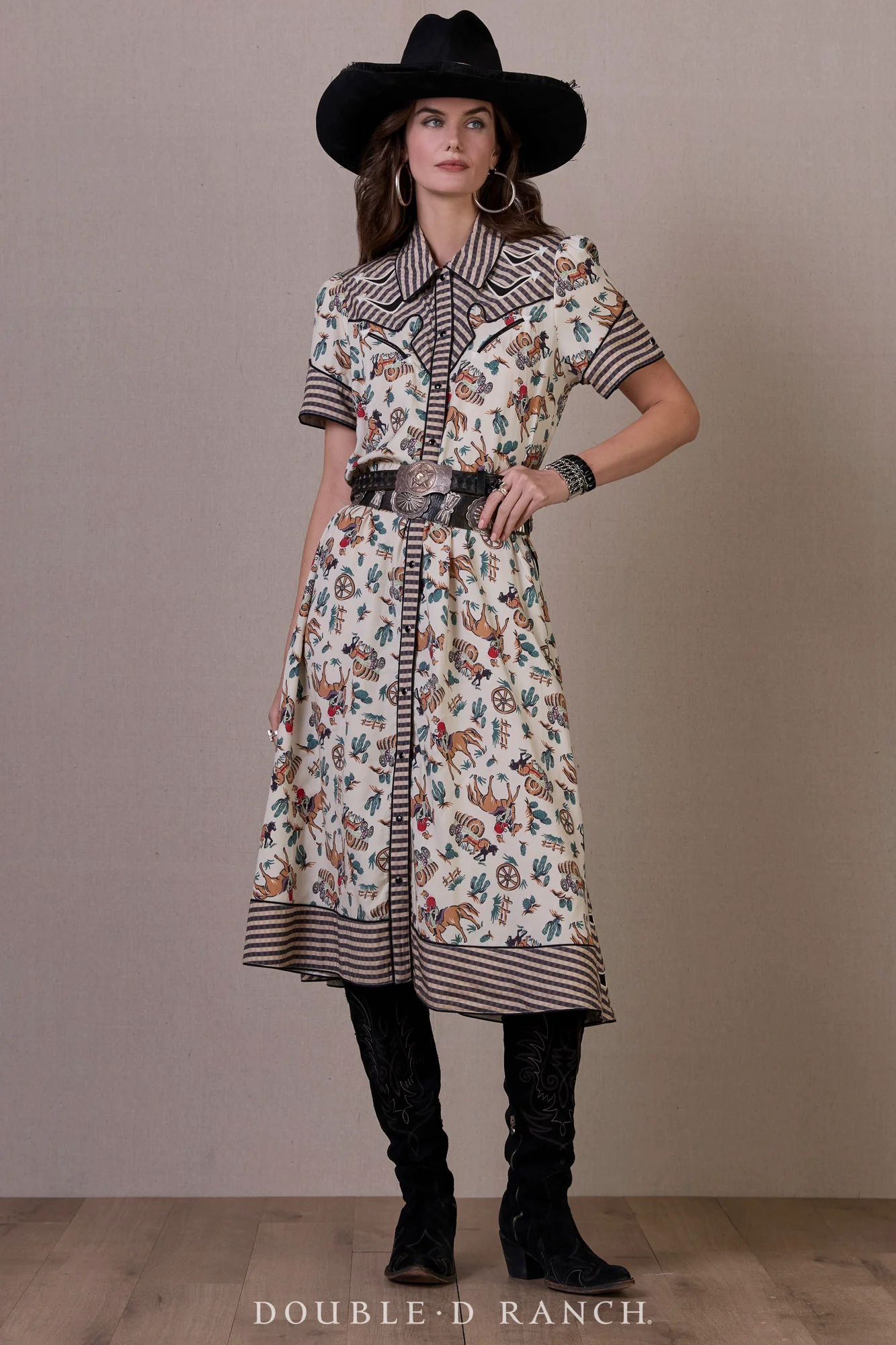Double D Hardcore Western Dress - Print