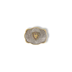 Ariat Rectangle Smooth Edge Floral Buckle - Silver/Gold