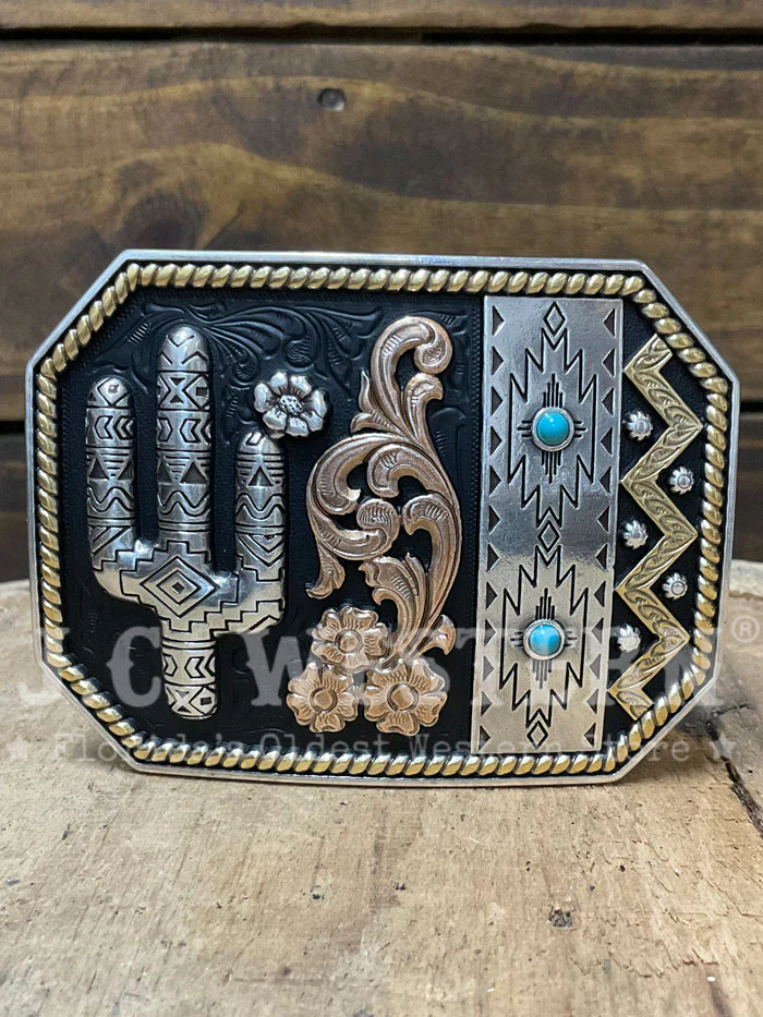 Blazin Roxx Floral & Cactus Belt Buckle