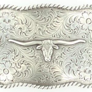 Nocona Longhorn Belt Buckle - Silver