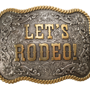 Nocona Let's Rodeo Belt Buckle - Silver/Gold
